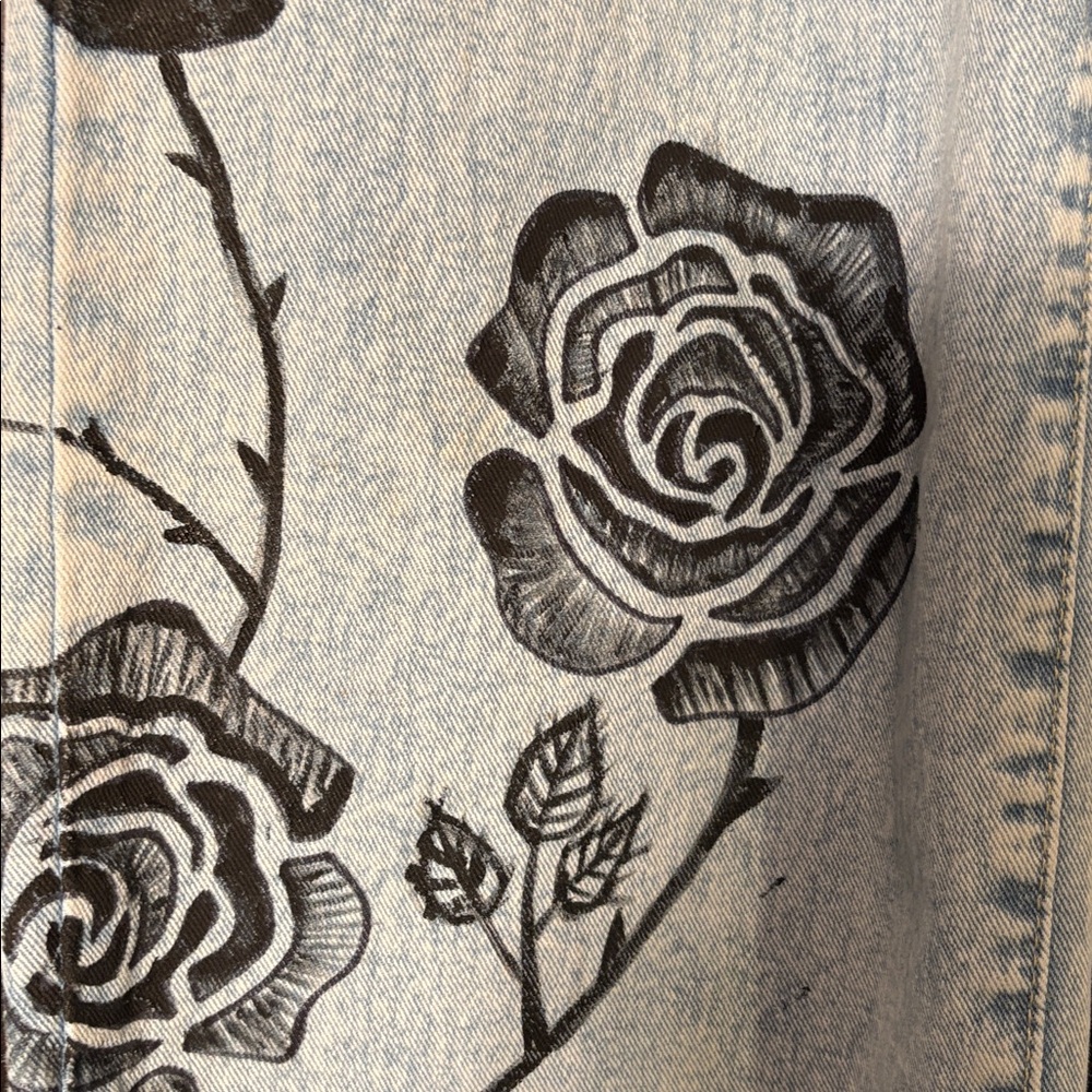 Upcycled Hand Painted Jeans - Picture 8 of 15